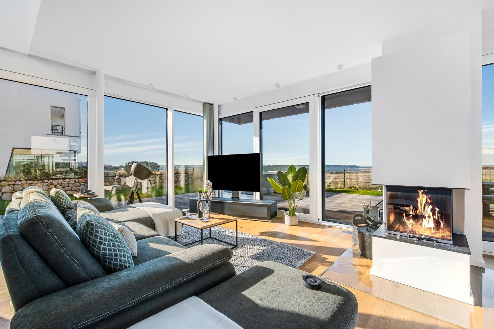 Villa King Erste Lage, Dachterrasse, Meerblick, Carport, Kamin, Sauna, Terrasse, Aussenrolllaeden Olpenæs Eksteriør billede