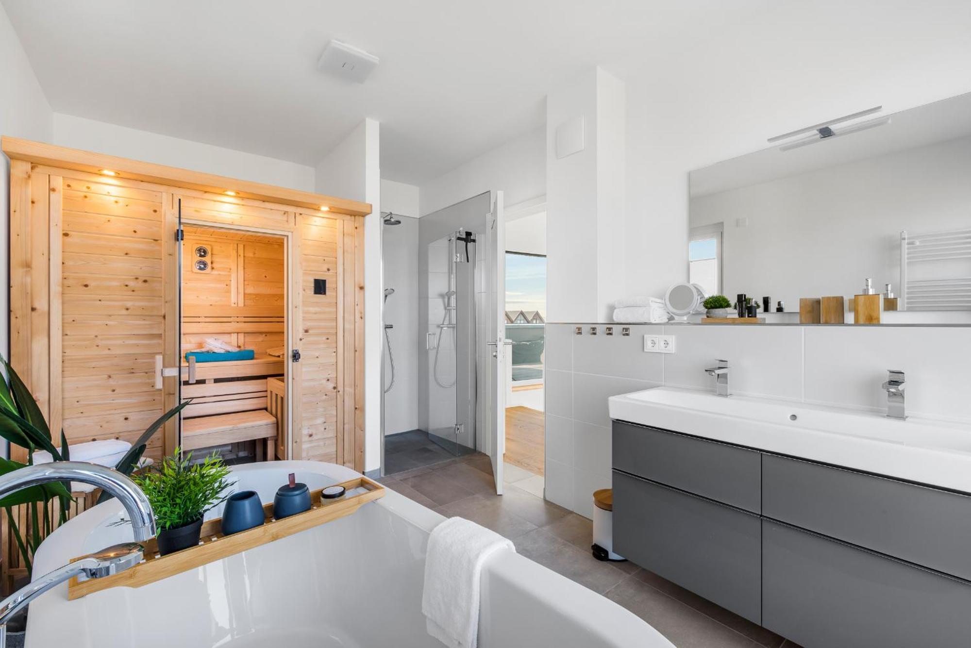 Villa King Erste Lage, Dachterrasse, Meerblick, Carport, Kamin, Sauna, Terrasse, Aussenrolllaeden Olpenæs Eksteriør billede